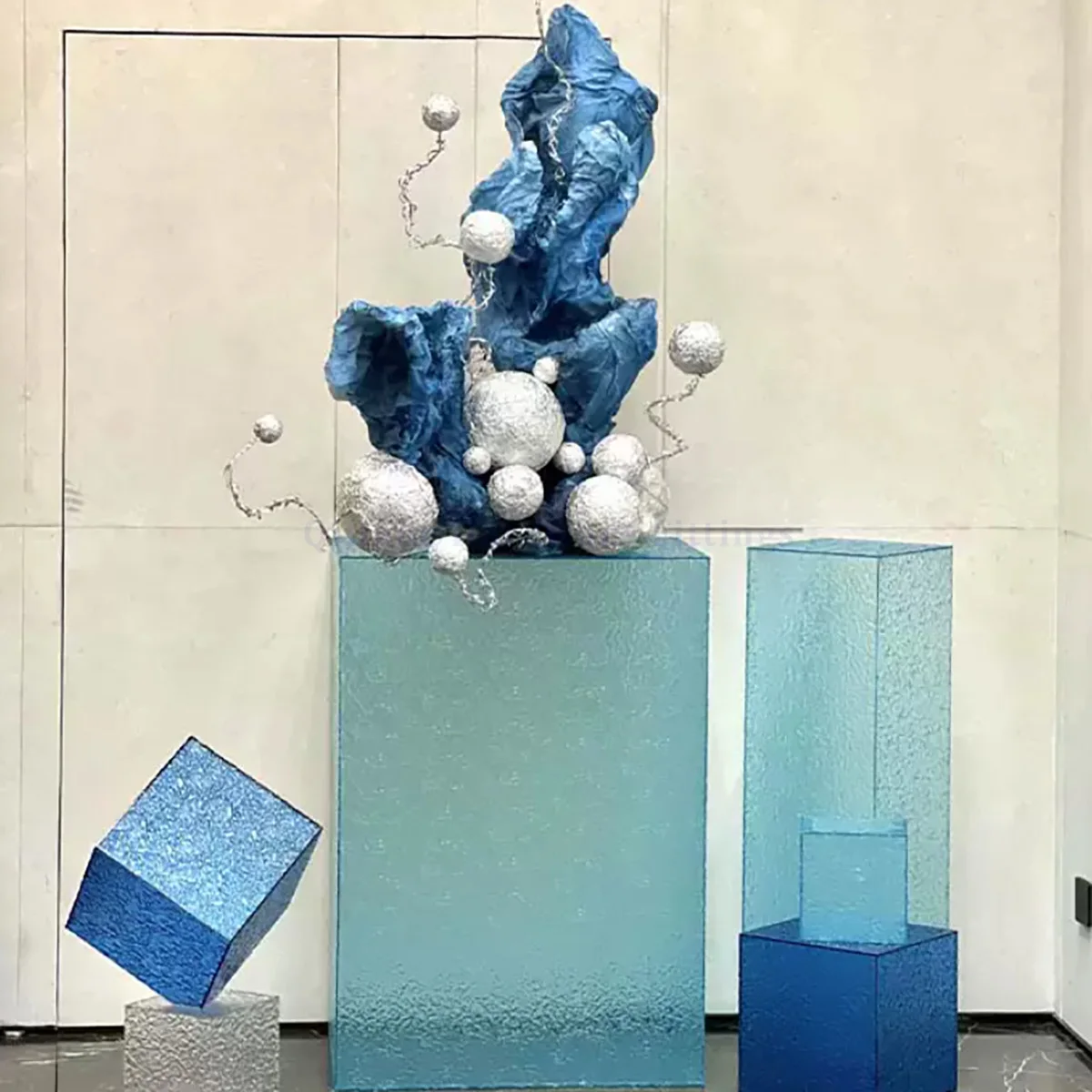 Farbenfrohe Stein- & Wasserwellen-Acrylplatte, Moderne Schaufensterdekoration, Display-Ständer Trennwandmaterial für DIY-Verarbeitung