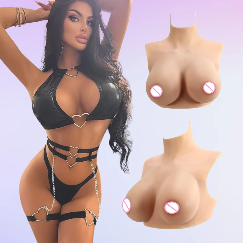 Realistic Silicone Tits Fake Breast Forms False Boobs DGH Cup for Crossdresser Shemale Transgenders Drag Queen Breastplate