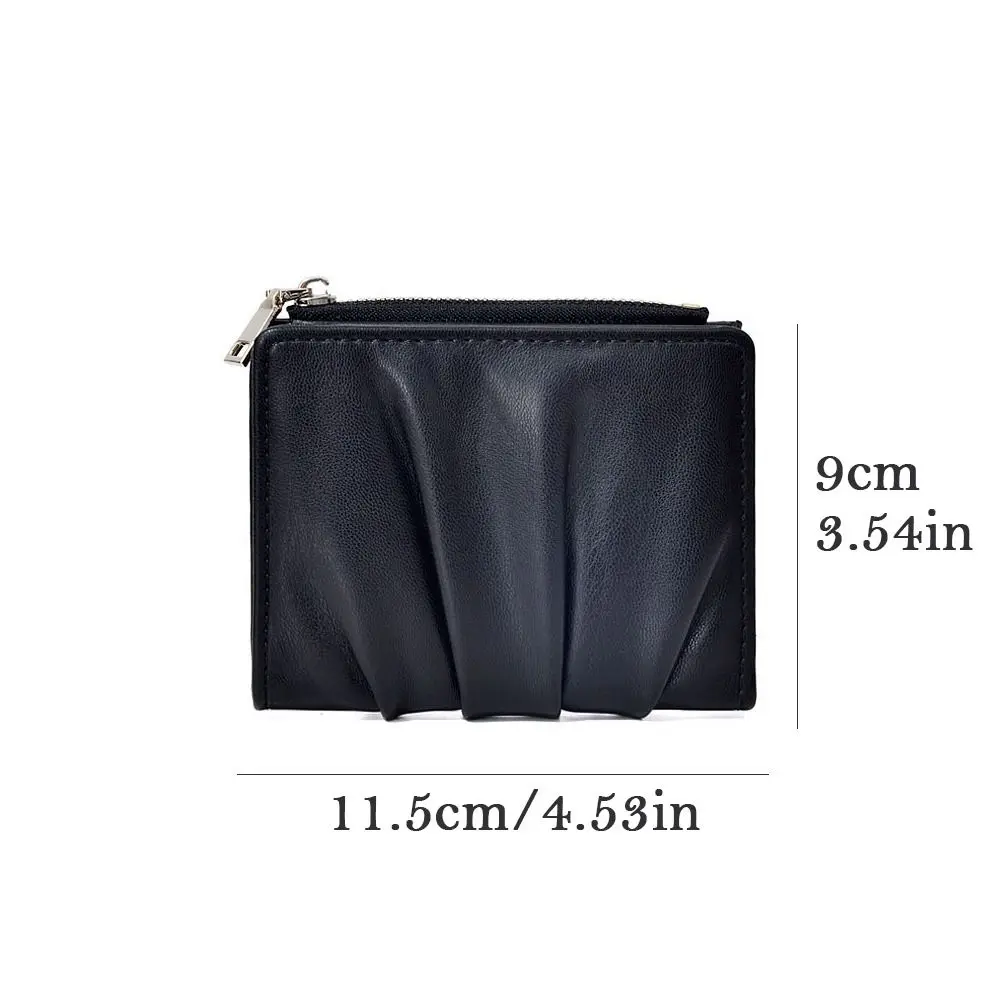 トレンディな Pu レザー女性財布ソリッドカラーしわ女性財布ポータブルカードホルダー