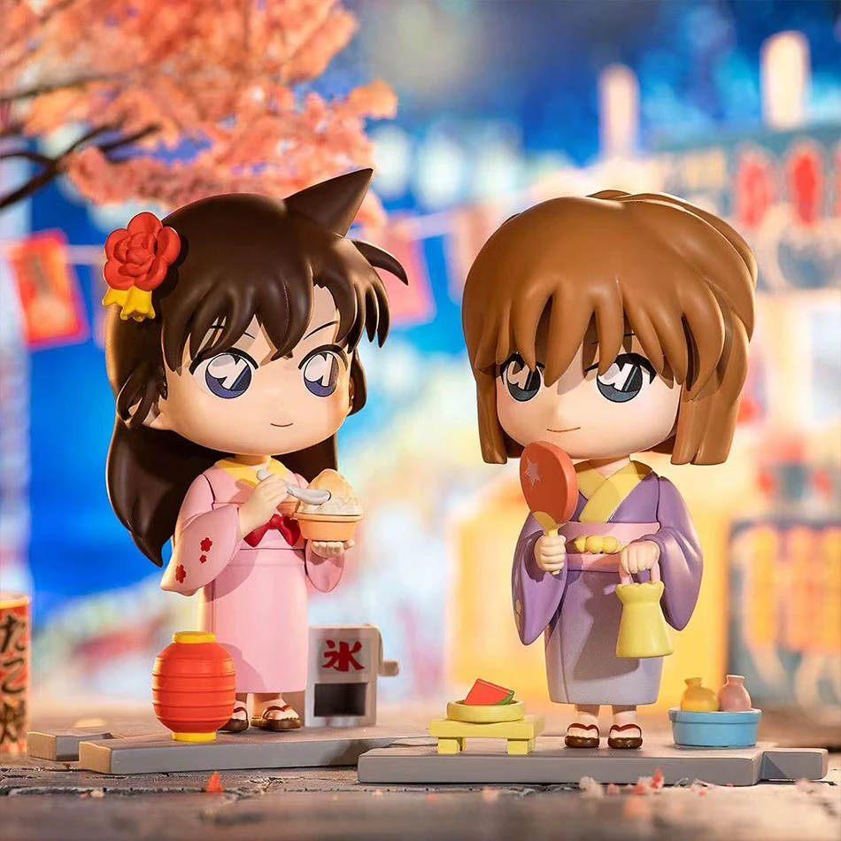 6 stks/set Detective Conan Summer Garden Party Serie Mysterieuze Verrassing Doos Conan Edogawa Mouri Ran Haibara Ai Figuur Model Speelgoed