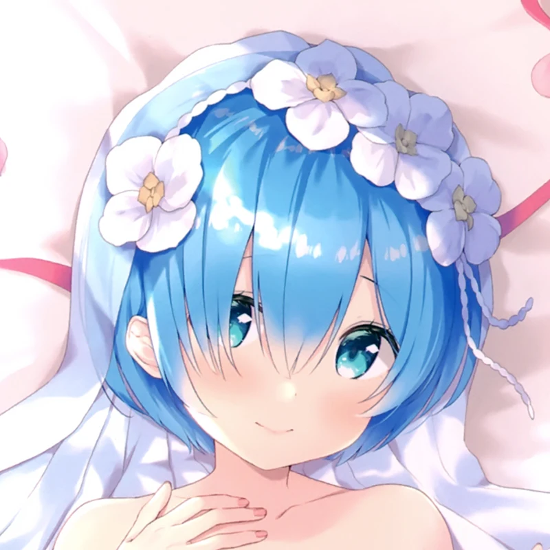 Dakimakura Anime Pillow Cover Rem Double Sided HD Print 2WAY Life Size Anime Body Pillowcase Gifts