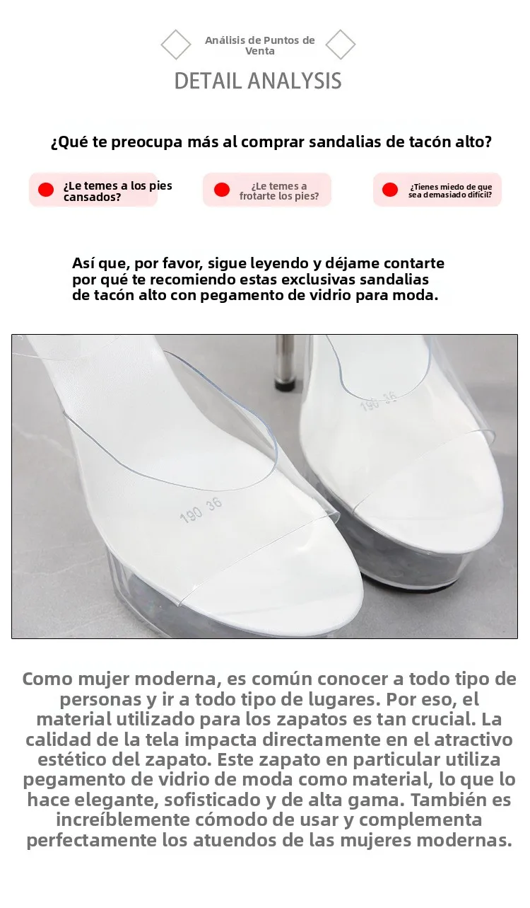 Sandalias Transparentes de Tacón Alto para Mujer, Zapatos de Plataforma Impermeables con Cristales para Desfiles de Moda y Ex...