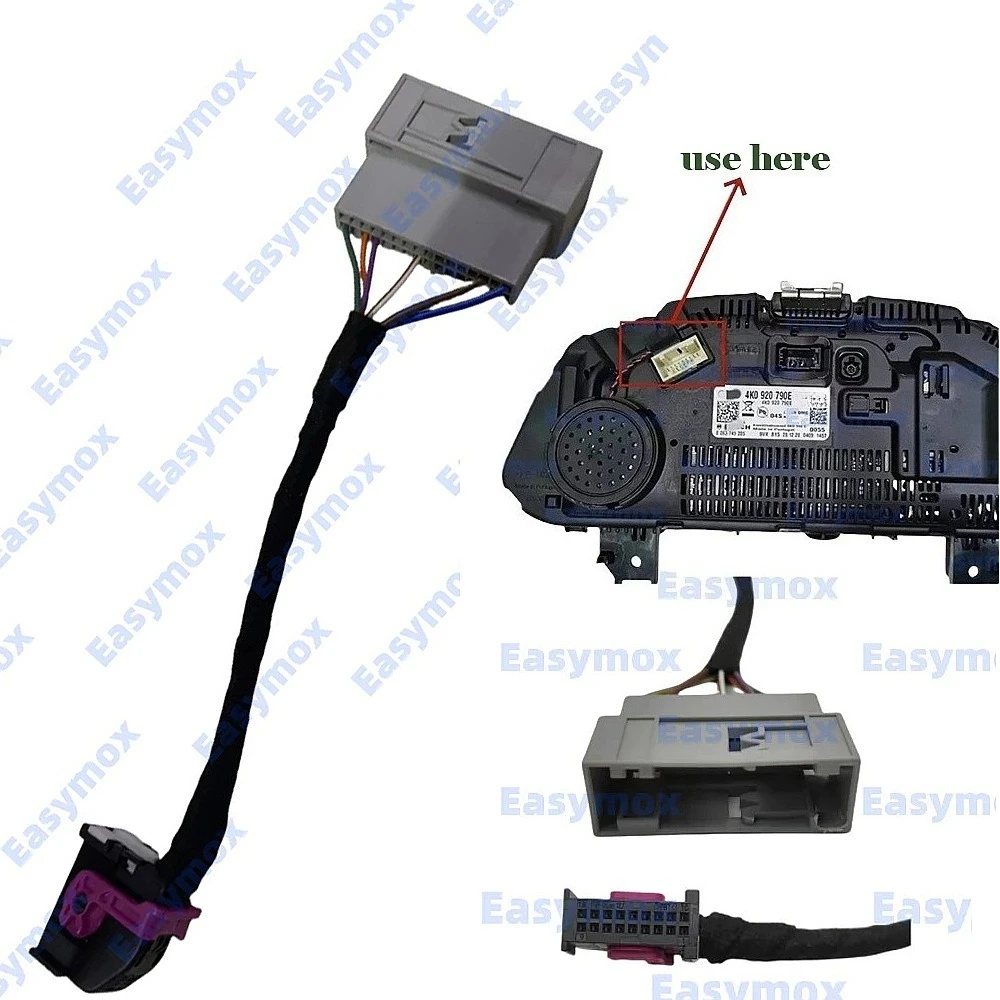 Plug and Play 18-Pin to 32-Pin Adapter Harness for Audi Virtual Cockpit 12.3-Inch Instrument Cluster 4K0920790E