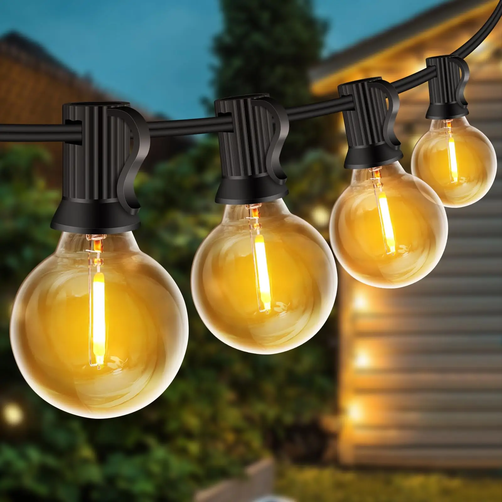 20M 15M  Shatterproof Plastic G40 Outdoor String Lights  Globe LED Bulbs EU US Plug Home Patio Decor Hanging Light Chain