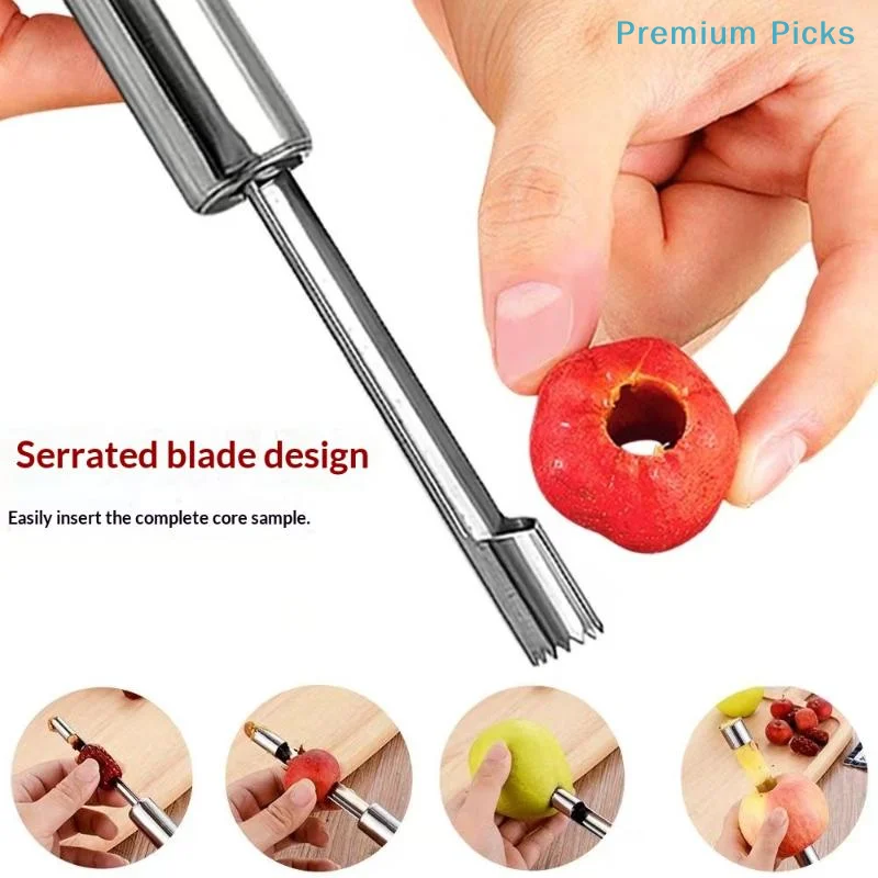 4pcs Fruit Core Remover Cutter Kitchen Gadgets Stainles Steel Home Tool Apples Red Dates Cherry Corers Fruit Core Remove Tool
