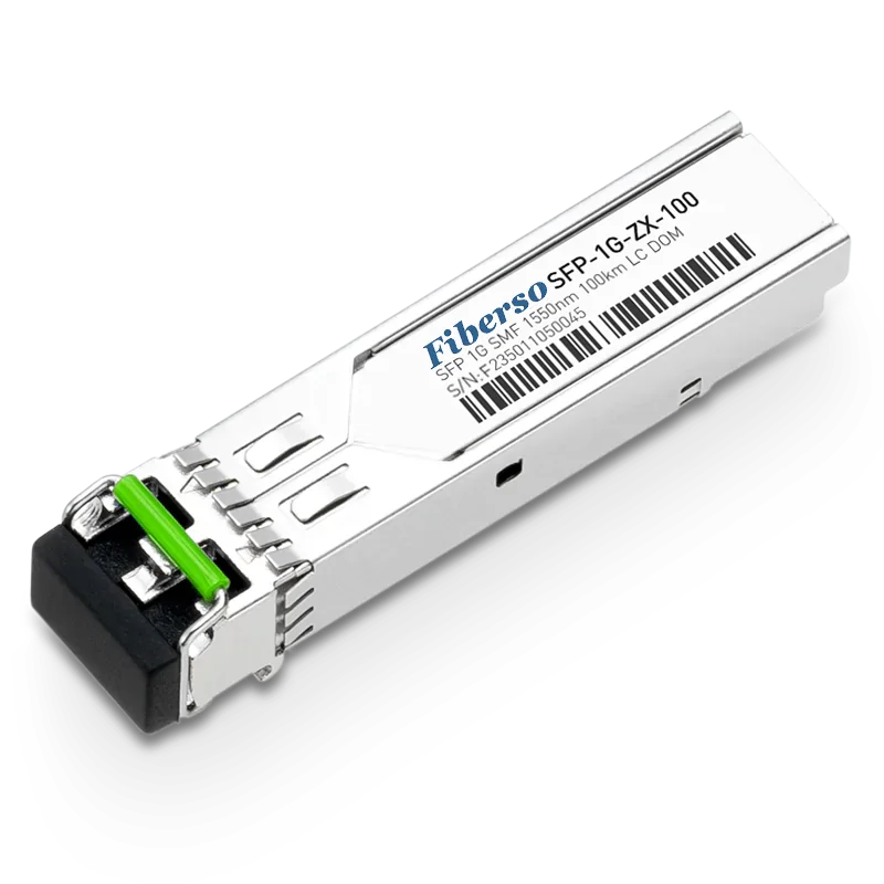 

Fiberso Compatible 1000BASE 1.25G SFP Module ZR 100Km 1550nm DUPLEX LC SM Fiber Optical Transmission for Network Communication