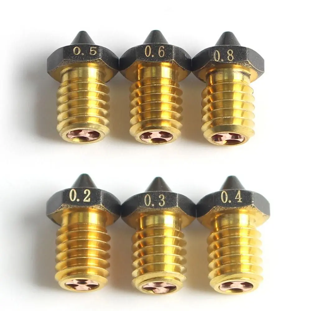 3Pcs Universal 1.75MM Brass Nozzle PTFE Coated Three-hole Extruder Nozzles High Flow Copper Print Head Nozzle for CHT E3D V6