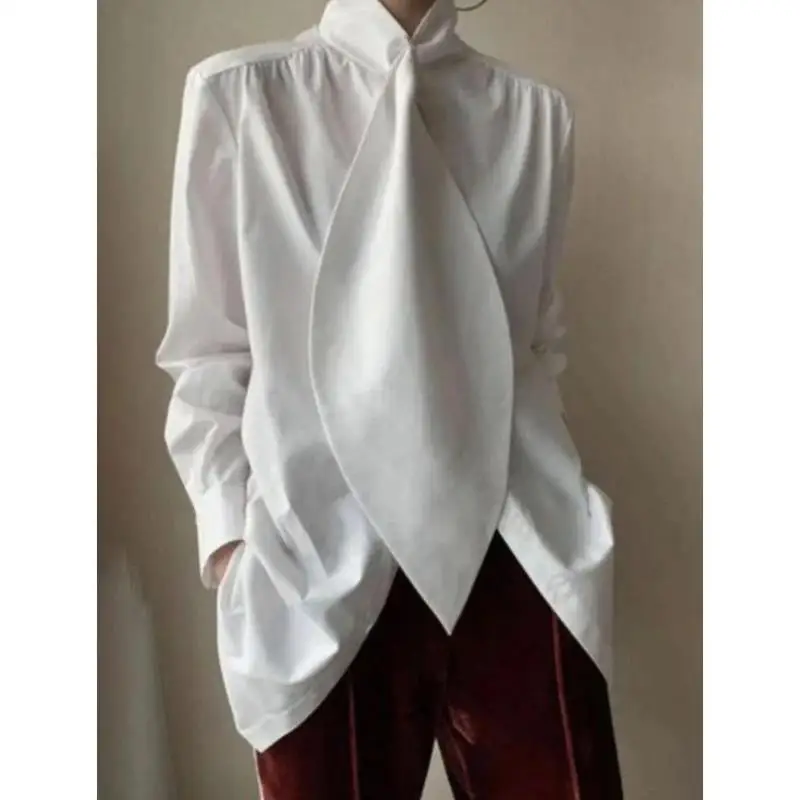 

Women's Pure Color Long Sve High Collar irt Versatile Basic Sle Other Fabric A-Line Sve Fce Lined Non-Sinking