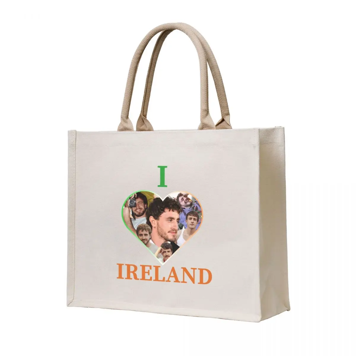 

I love Ireland Paul Mescal Irish flag Tote Bag shopper bag women Custom bag canvas tote bags bags woman 2025