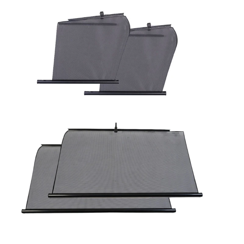Front Rear Set Car Sunshades With Mesh Fabric Cooling Effect In Hot Climate For Various Vehicle Models 2pcs