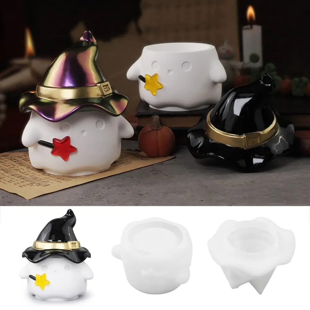 Cute Halloween Halloween Ghost Mold Ghost Epoxy Resin Candlestick Silicone DIY Handmade Detachable Christmas Tree DIY Mold Gift