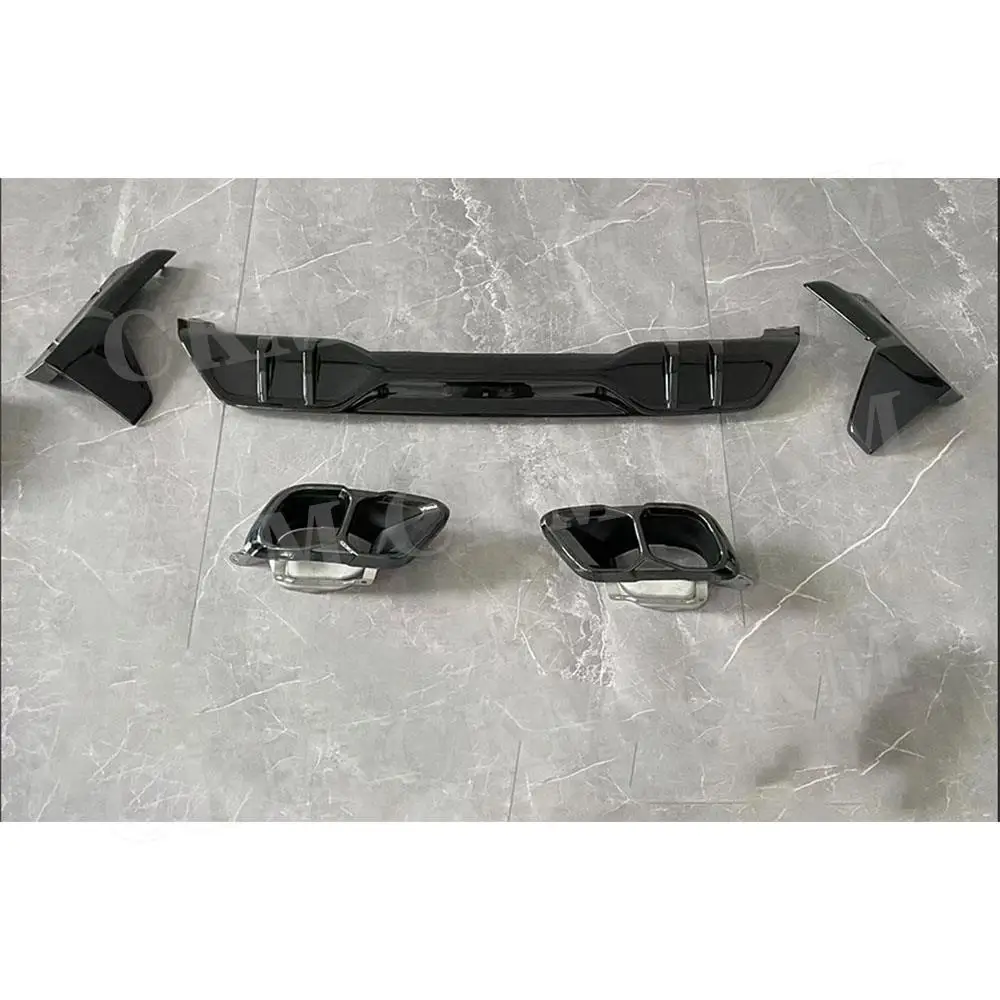 ABS الأسود المصد الخلفي التصميم اكسسوارات الديكور الوفير الناشر العادم نصائح جسم السيارة أطقم لسيارات BMW X5 G05 LCI M Sport 2023 + #4