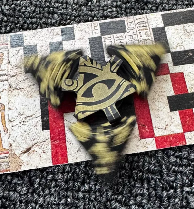 Used EDC YESNO Pyramid Gyroscope fidget spinner metal decompression toy