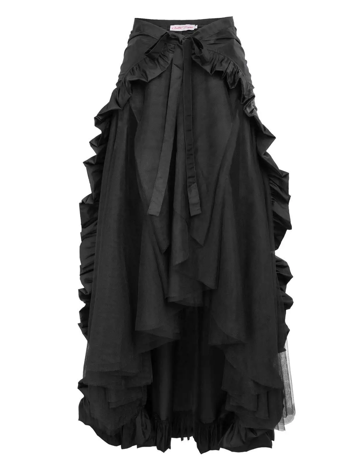 Women's Steampunk Dress Halloween Gothic Wrap Skirt Victorian Ruffle Pirate Skirt Ladies High Low Steampunk Skirts