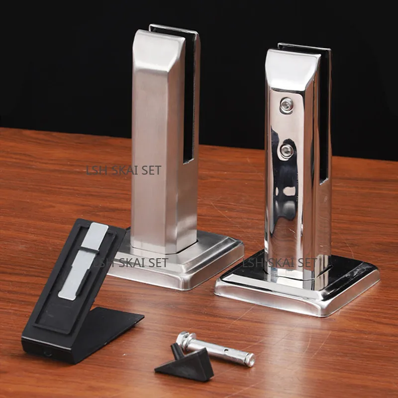 1Pc 304 Stainless Steel Glass Fixing Clip Pool Glass Hinge Staircase Handrail Column Fixing Clip Household Hardware Accessories