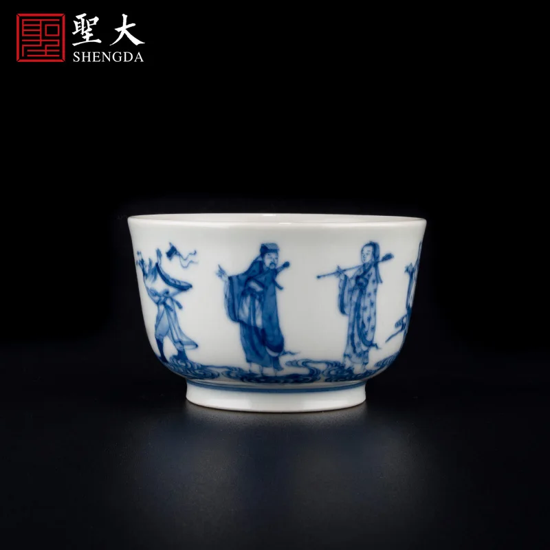 

|"the eight immortals map" maintain master cup hot kiln jingdezhen handmade porcelain sample tea cup kung fu tea cups