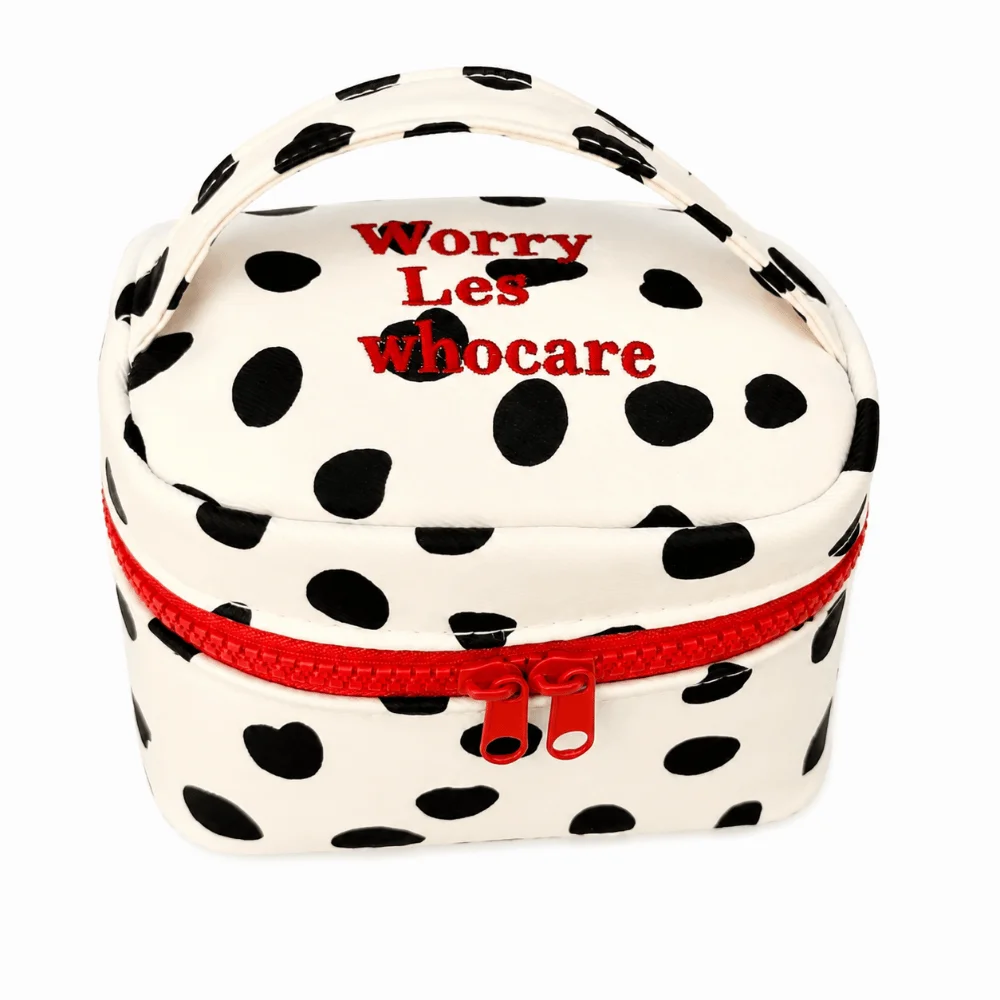 Multi-functional Polka Dot Makeup Bag Handheld Zipper Design Zipper Organizer Handbag Women Girls
