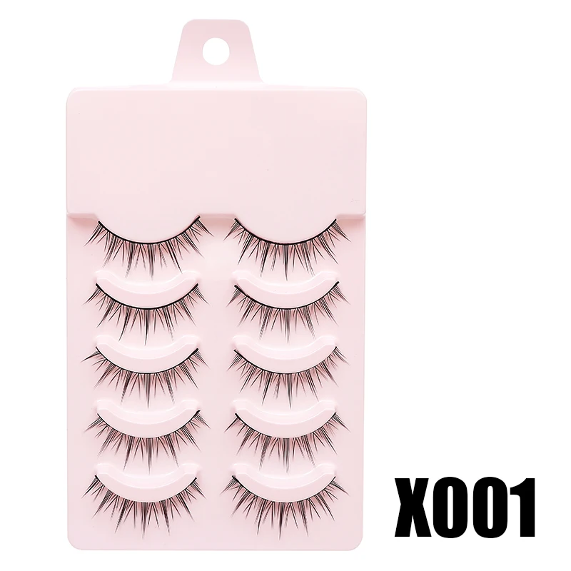 DINGSEN Gefälschte Wimpern, Anime-Wimpern, 5 Paar kleine Teufel-Wimpern, natürliches tägliches Make-up, Manga-Wimpern, transparente Band-Wimpern – Detail 29