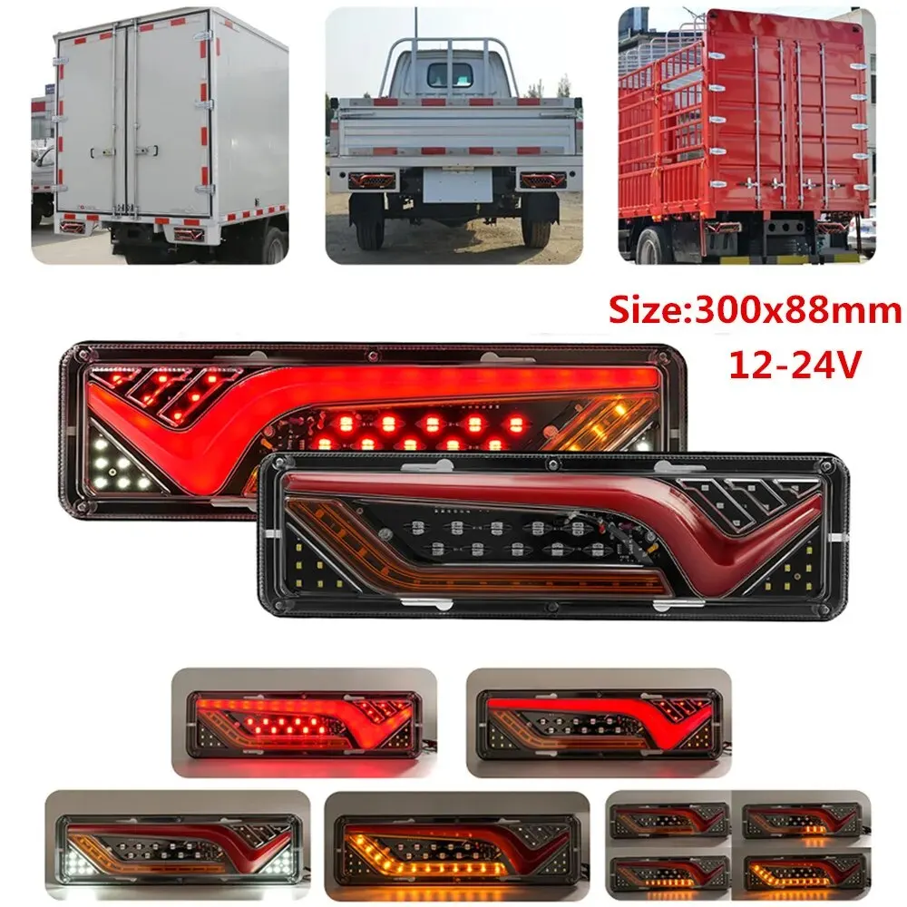 Lampu belakang LED truk Trailer mobil, 12 v-24 V lampu belakang rem berjalan mundur lampu sinyal belok, suku cadang traktor RV karavan Bus Kemah