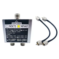 Duplexer MX62 Antenna Coupler Improve Signal Reception for FT857D FT911 ATAS-120A Ham Antenna Combiner