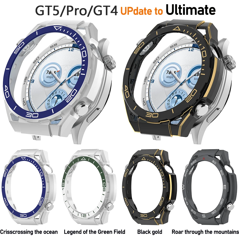 Hochwertiges PC-Gehäuse für Huawei Watch GT4 GT5 Pro 46 mm Smartwatch-Abdeckung, schützende Haut, Stoßstange, Update für ultimative Uhr
