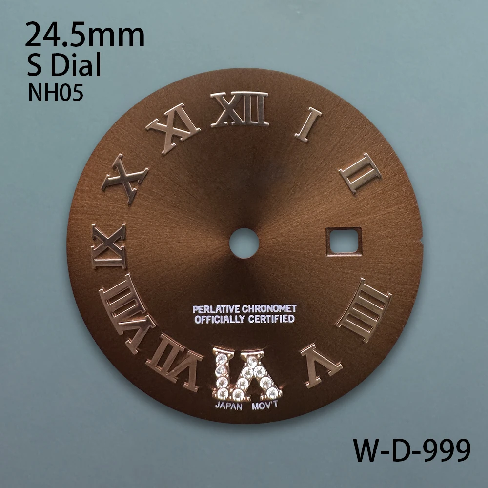 24.5mm S Logo Rome Sunburst Dial Fit NH05 Japan Movement Diamond LadiesHigh Quality Dial Watch Modification Accessories