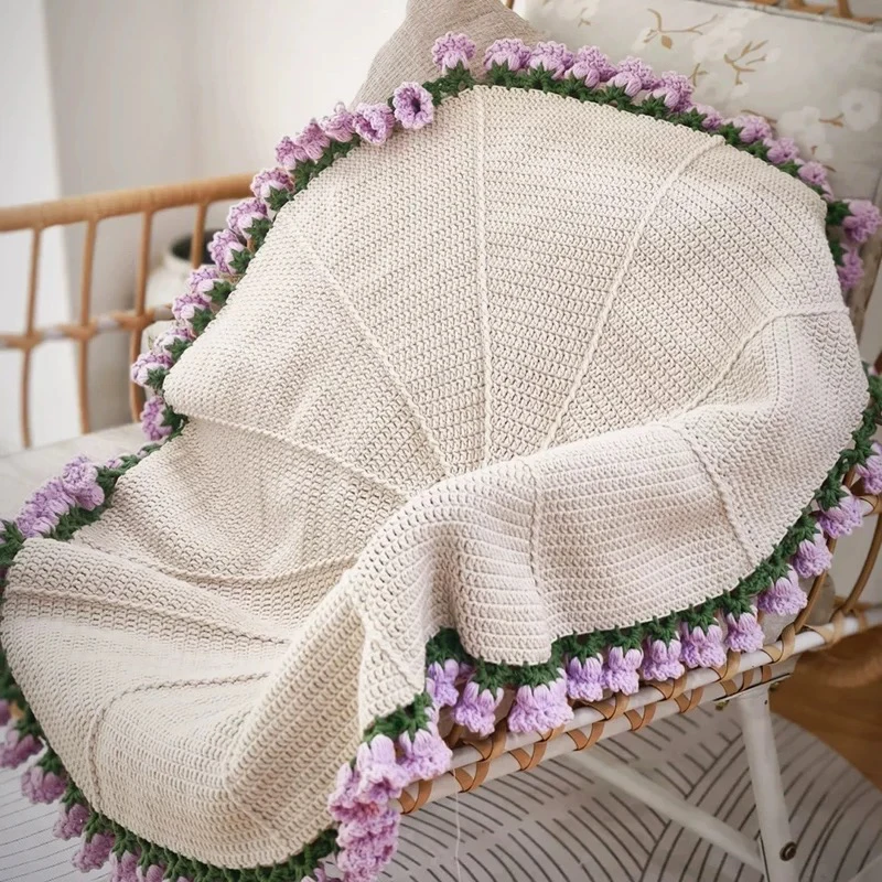 

Handmade Knitting Yarn Bellflower Rose Bouquet Blanket DIY Material Kit Wool Yarn Ordinary Thin Unpaaged from China