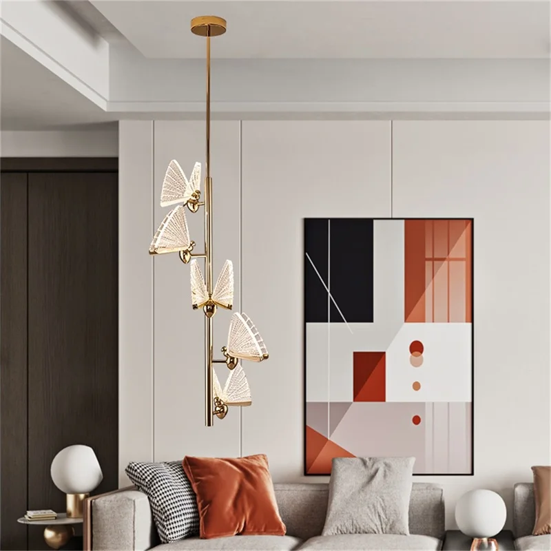 DEBBY-LED Butterfly Pendant Lights, Nordic Chandelier Lâmpadas, Home Fixtures, Luxury Home Decoração