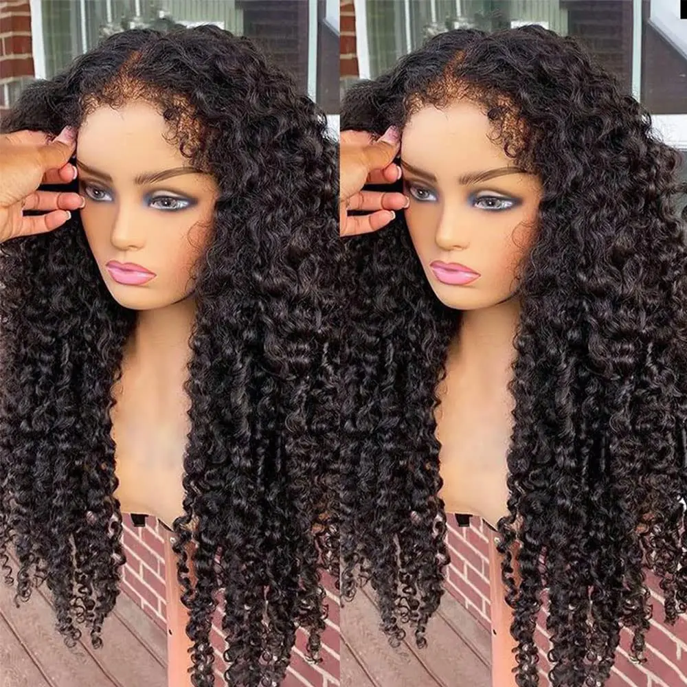 26inch (100% Human Hair) Deep Wave Lace Front Wigs Human Hair 13x4 HD Lace Front Wigs Human Hair Pre plucked 180% Density