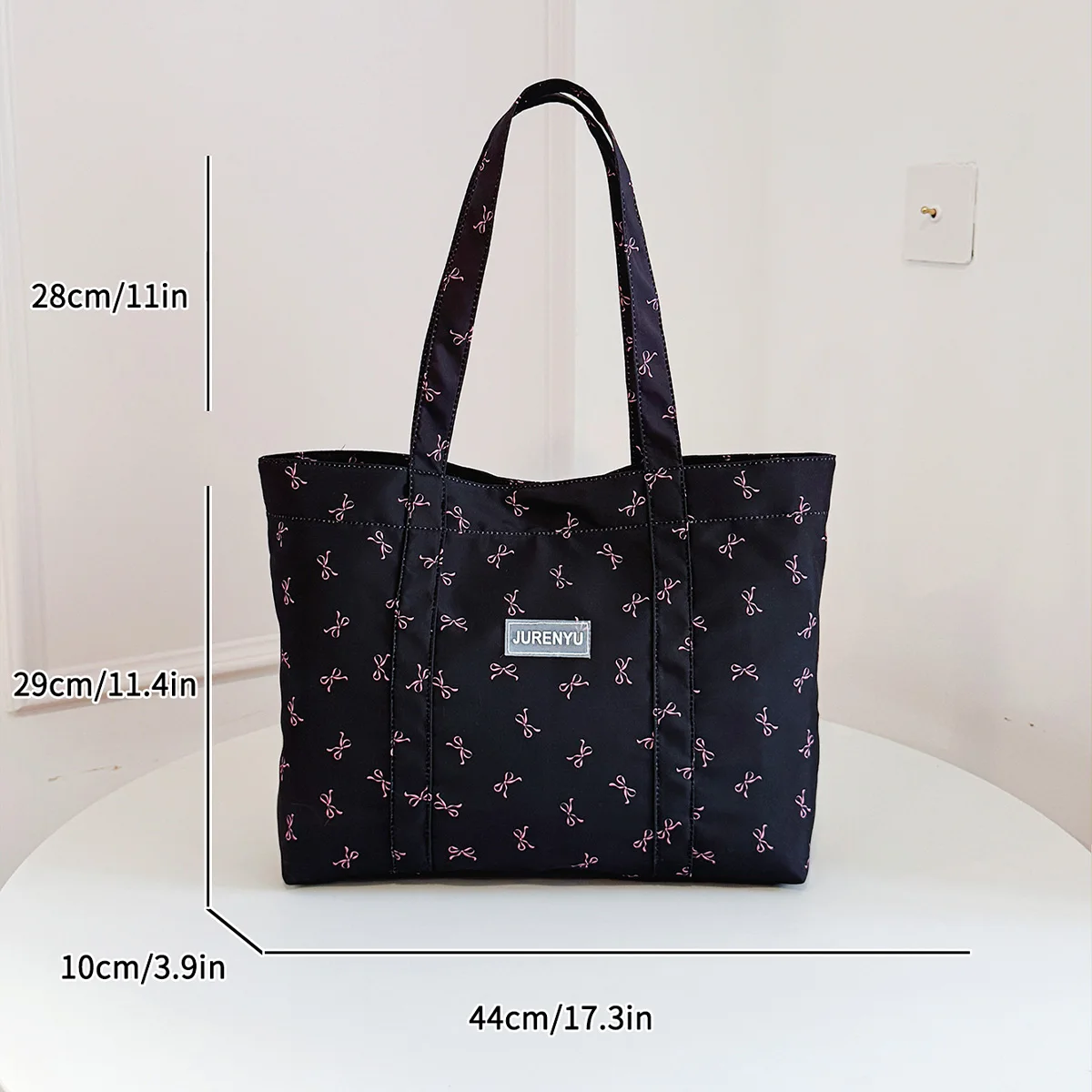 Casual Fashion Women Handbag Bow Print Solid Large Capacity Tote Bag Lightweight Shoulder Bag for Daily Commute Shopping - view 2
