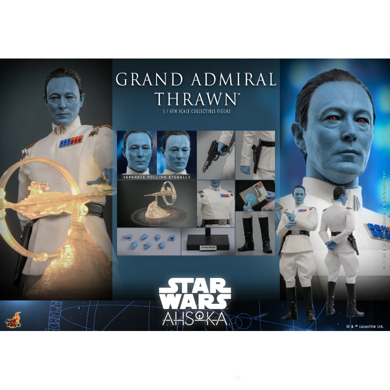 In Stock Hottoys TMS116 Star Wars Grand Admiral Thrawn 1/6 Anime Action Figure Toy Gift Model Collection Hobby