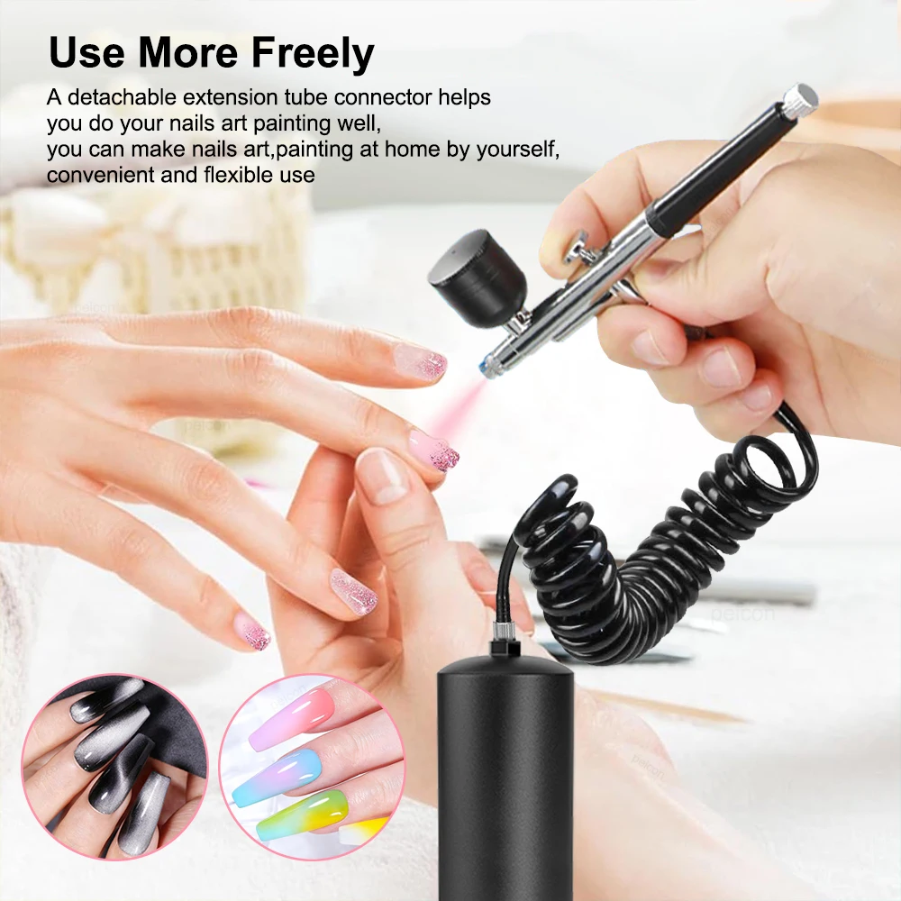 Airbrush Nail with Compressor Portable Airbrush Nails with Compressor Air Brush for Nails Art Painting Cake Crafts Nails Spray