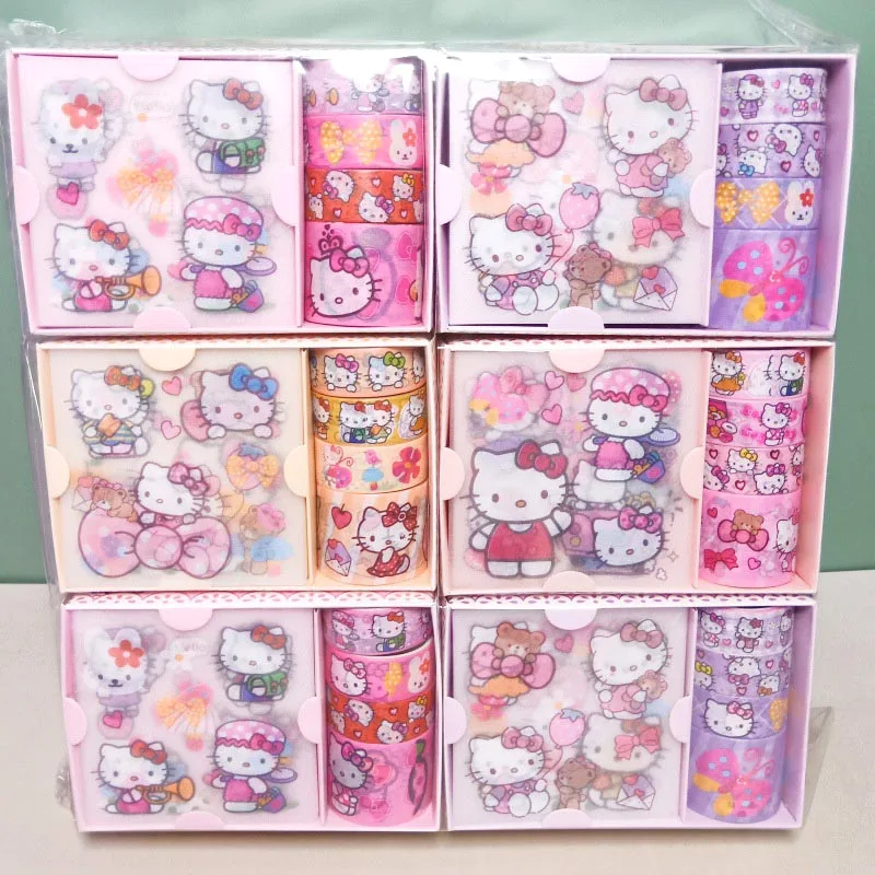 12box/lot Sanrio Kuromi Melody Washi Stickers Tape Kawaii Kitty Scrapbooking DIY Diary Decorative Sticker Album Stick Label