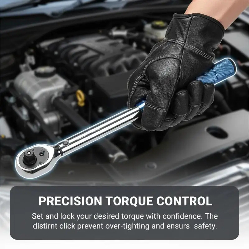 

1Pcs 5-210Nm Preset Spark Plug Tool With Swivel Head 1/4" 3/8" 1/2" Drive Adjustable Torque Wrench For Car Bike Repair