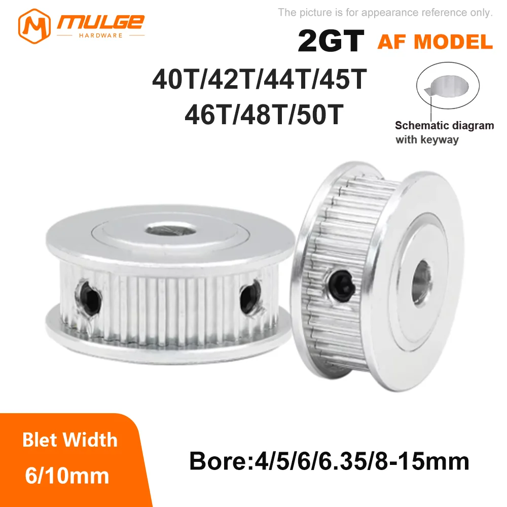 

2GT Synchronous Wheel 2M 40T 42T 44T 45T 46T 48T 50 Toothed Belt Width 6/10mm Aperture4-15mm 3D Printer GT2 Belt Pulley