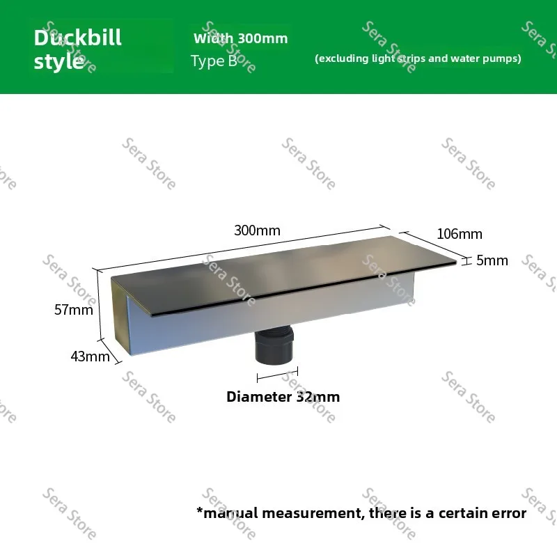 Stainless steel waterfall outlet fish pond water curtain landscaping water wall landscape sink courtyard outdoor fountain