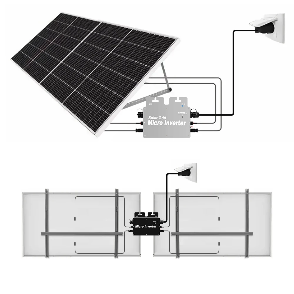 600W 800W IP65 Waterproof Grid Tie Micro Inverter MPPT Tracking  Rooftop Balcony PV Power Equipment