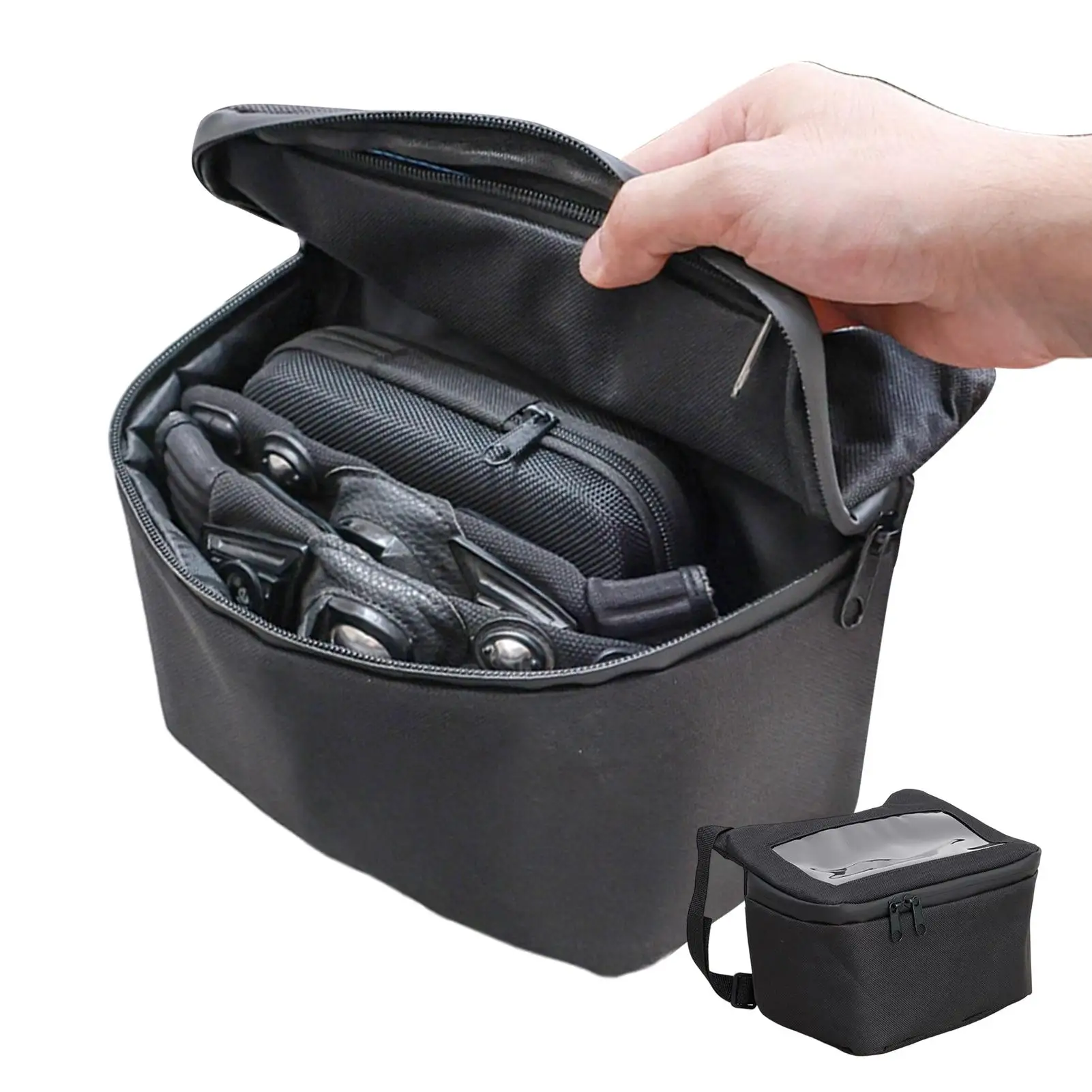 Motorcycle Tool Bag Waterproof Front Pouch Touchscreen Window Motorcycle Pouch For Motorbike Scooter Key Wallet Phone Commuting
