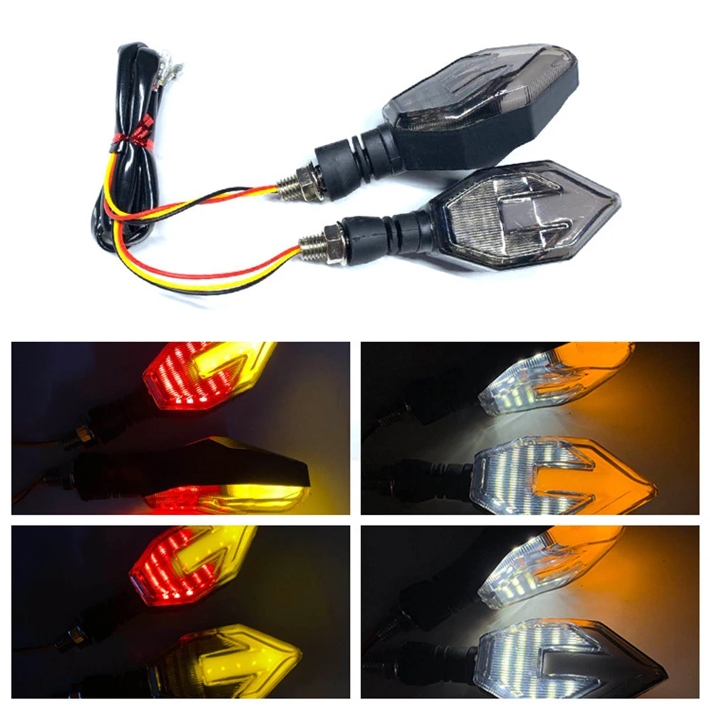 

1 пара 12 В IP68 универсальные светодиодные указатели поворота для мотоцикла, водонепроницаемые задние фонари со стрелками, синие, желтые, задние фонари, аксессуары