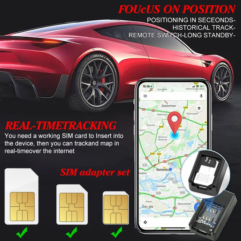 Magnetic GF07 GPS Tracker Device GSM Mini Tracking Locator GPS Car Motorcycle Remote Control Tracking Monitor With Memory Card