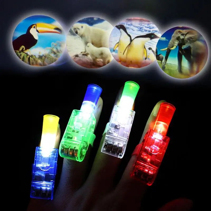 Mini Finger Flashlights For Kids LED Finger Flashlight Light Up Finger Ring Toys Mini Light Up Finger Lights Toys Flashing Light