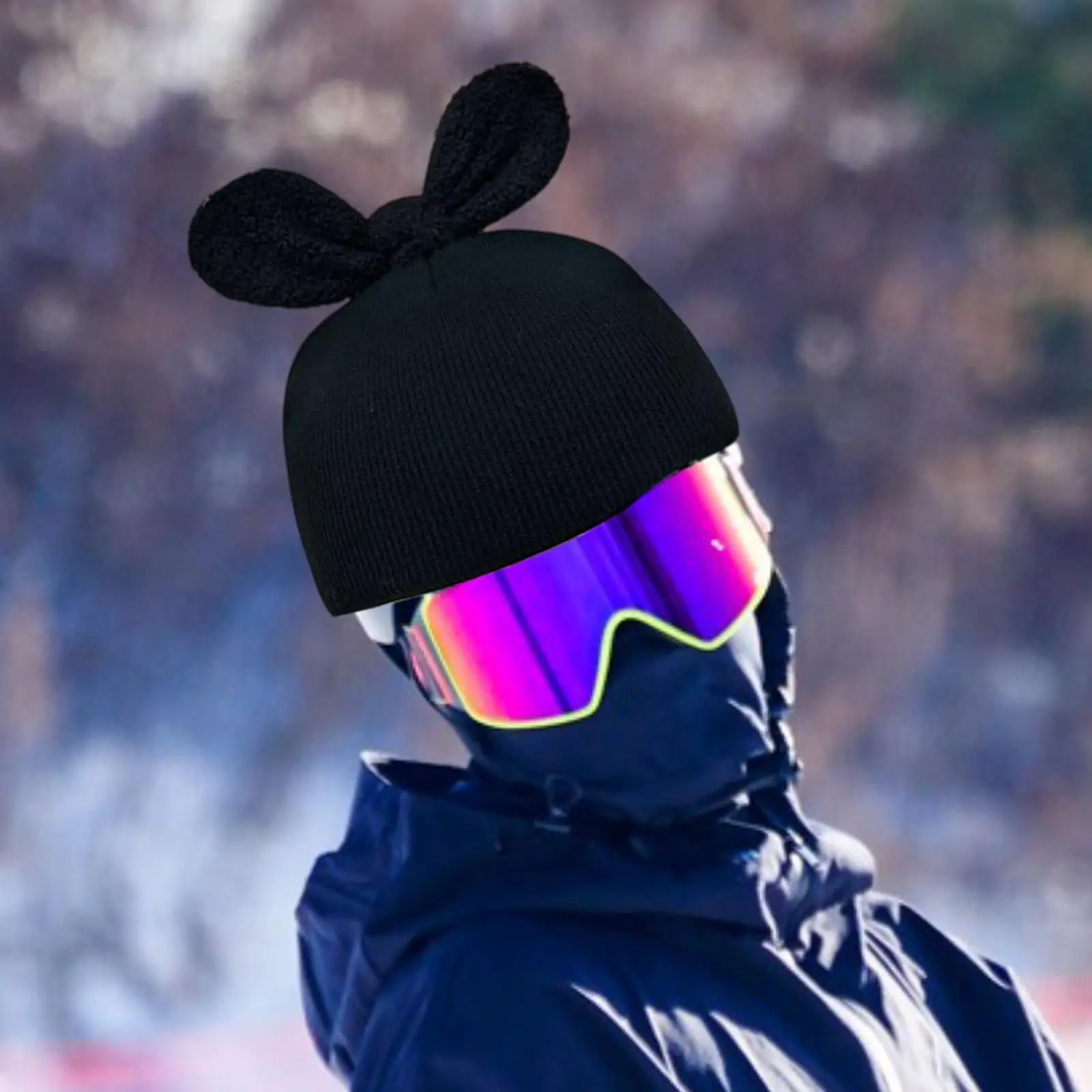 Ski Helmet Cover, Helmet Decor Cute Knitted Snow Board Helmet Cover Elastic for