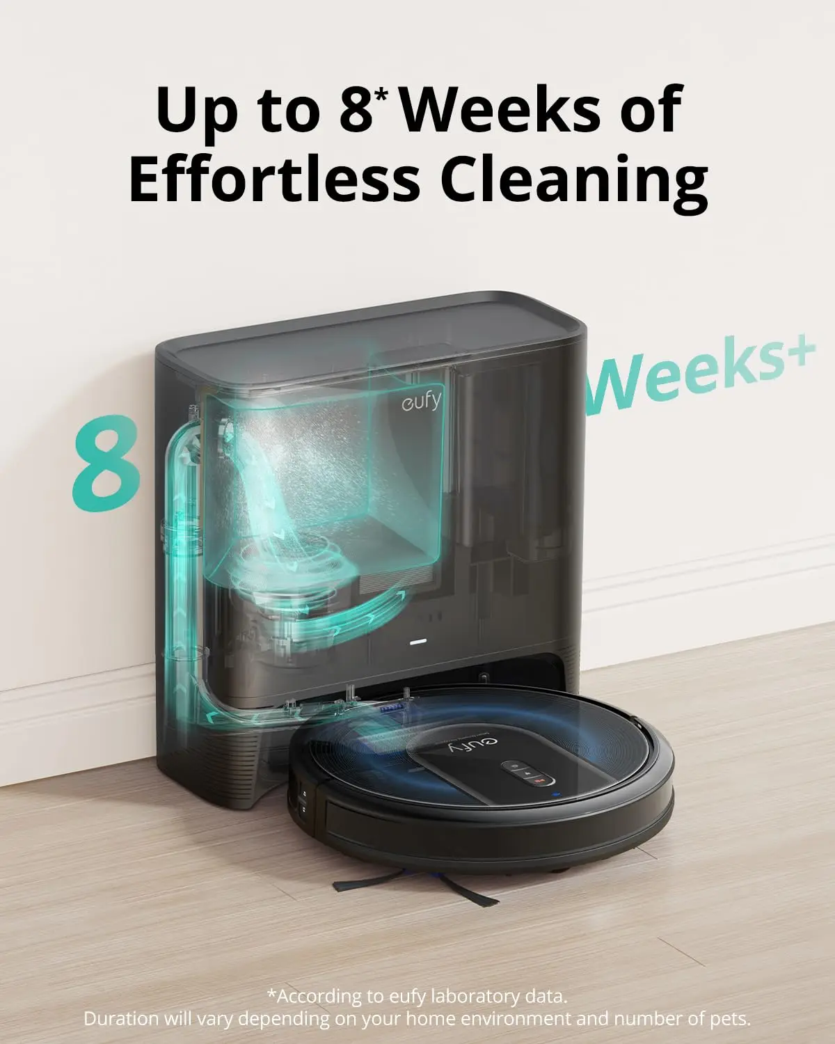 Self-Emptying Robot Vacuum, 2,000Pa Suction Power, WiFi Connected, Planned Pathfinding, Ultra-Slim Design