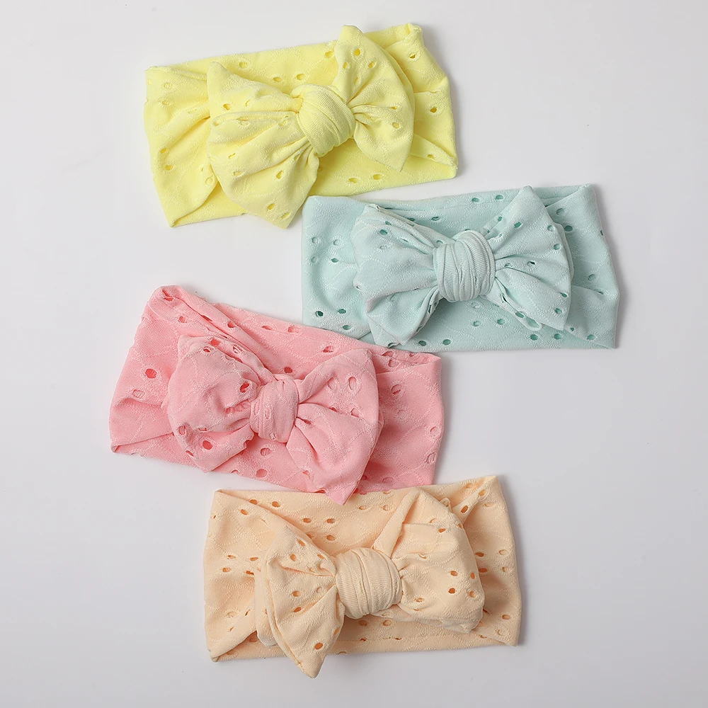 New Baby Girl Nylon Headband Bowknot Hairband Cute Child Girl Hair Accessories for Children Infant 10 Colors