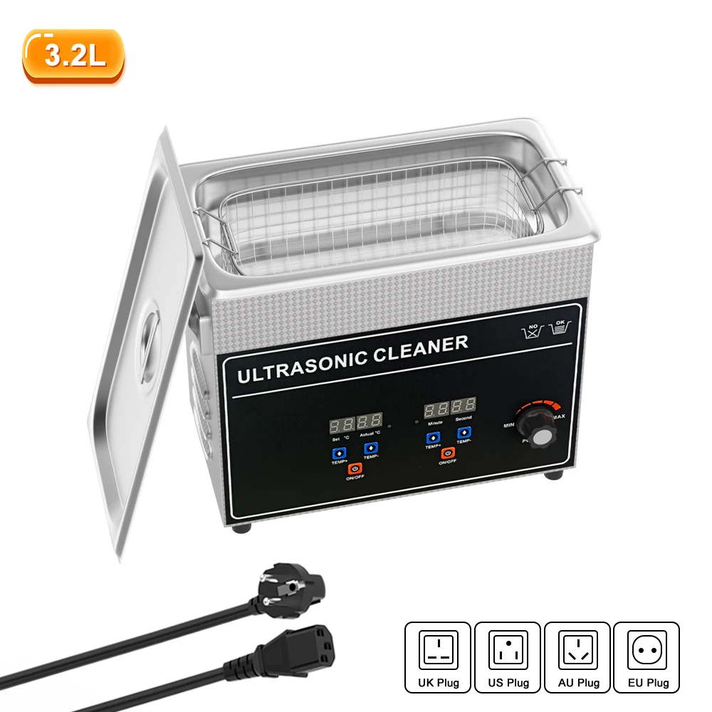 Ultrasound Bath for Nail Tools Glasses Jewelry Dental Retainer 40KHZ Sonic Home Appliance Portable Ultrasonic Cleaner Machine 3L