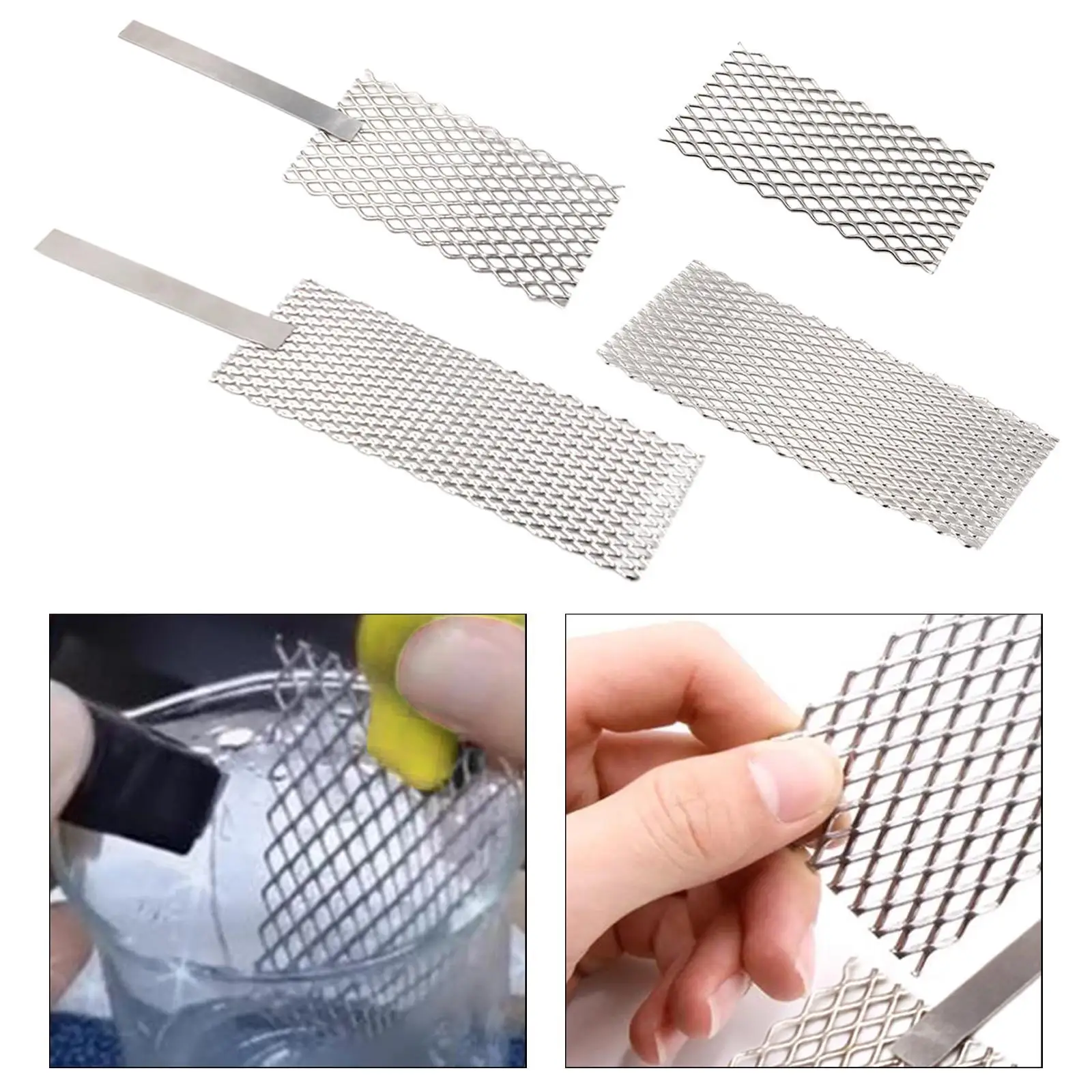 Electroplating Anode Titanium Mesh Platinized for Jewelry Plater Tool Refinishing Grid Metal Processing Electrical Conductivity