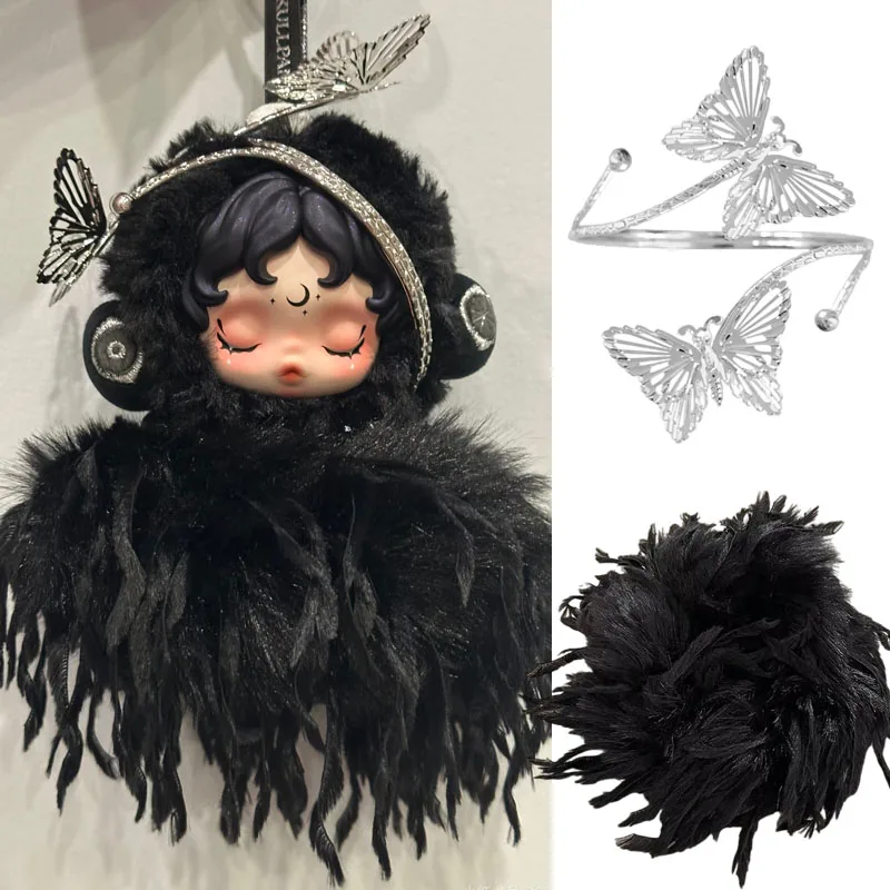 

Новая кукла Ghostie без рукавов Skullpanda, эксклюзивная юбка с кисточками и перьями, аксессуары для феи, темно-темная кукла