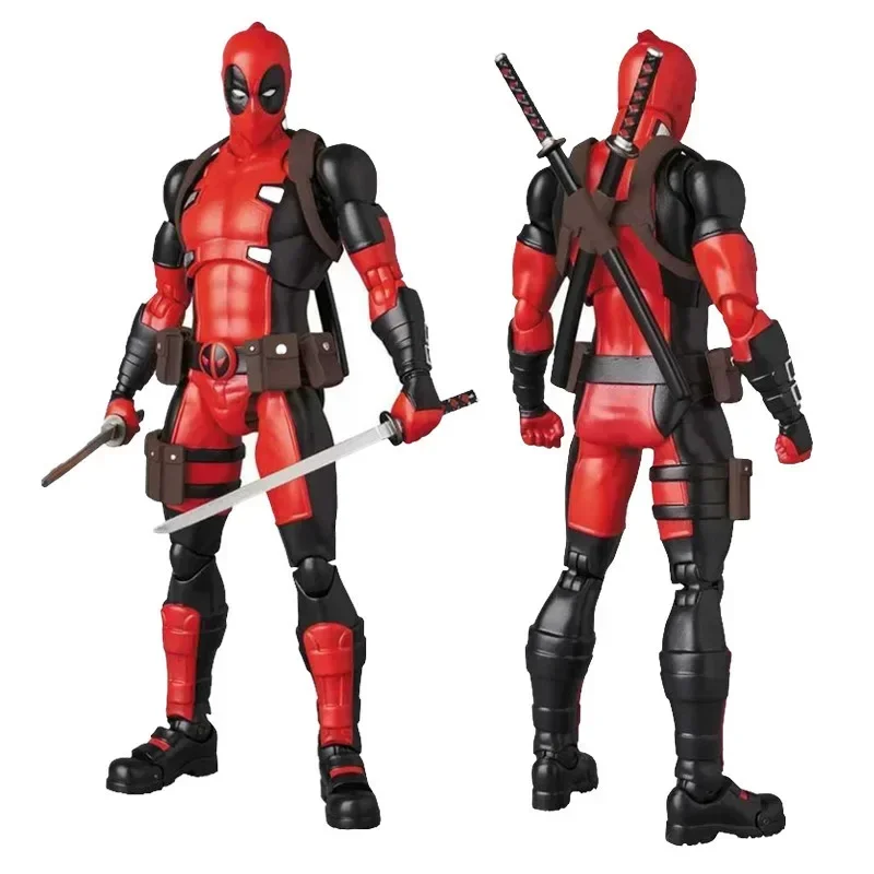 16cm Marvel Mafex 082 X-men Deadpool Action Figure Comic Version Collectable Model Toy Doll Cool Birthday Festival Gifts Toy