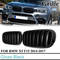Front Kidney Sport Grill For BMW F15 X5 F16 X6 2014-2017 Mesh Racing Grille Gloss Black car accesories
