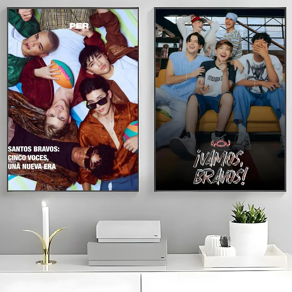 Band Santos Bravos Poster Poster Stickers Painting Mural HD Wall Decals for Bedroom Living Room Home Self-Adhesive